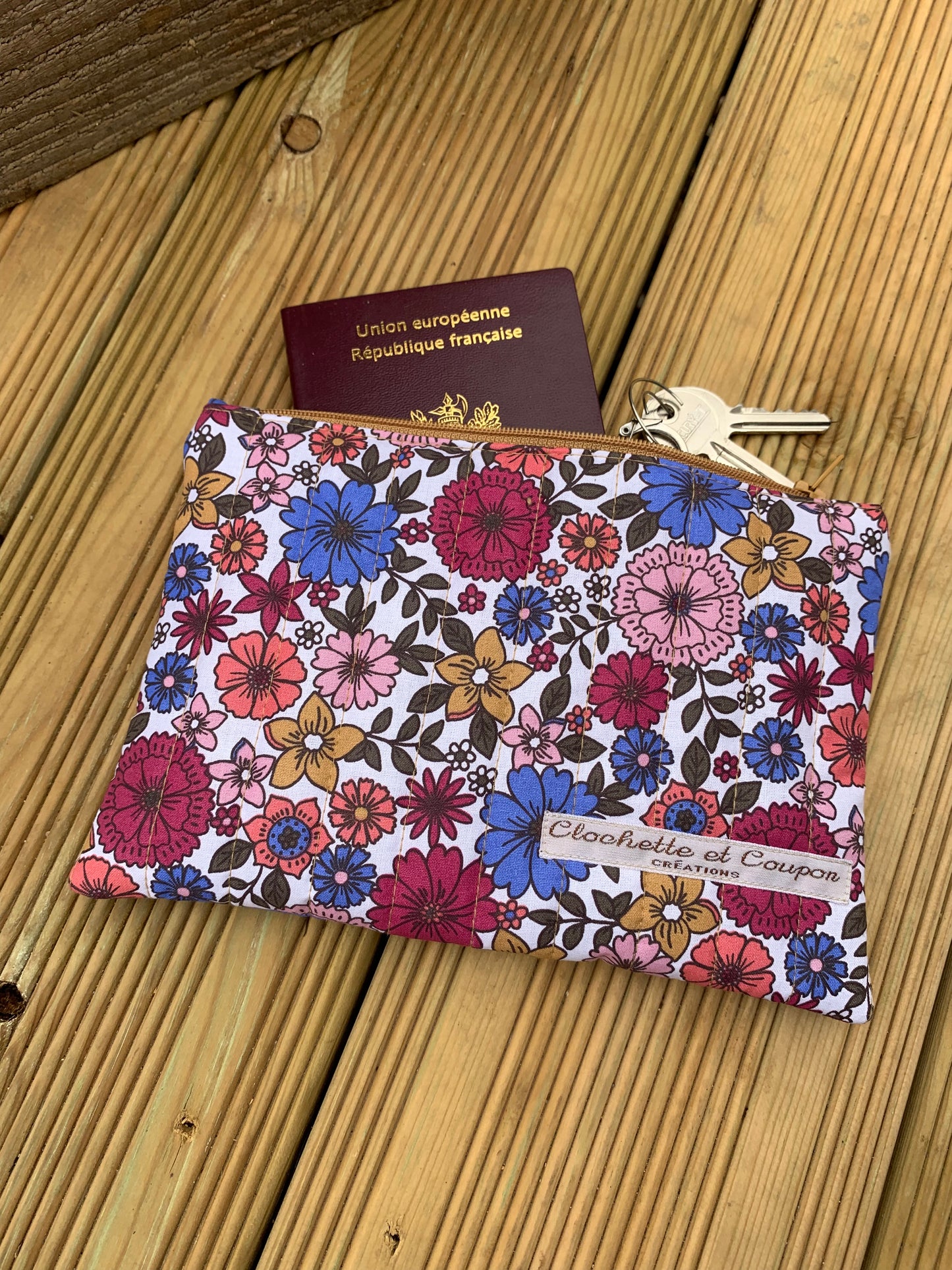 Pochette plate matelassée